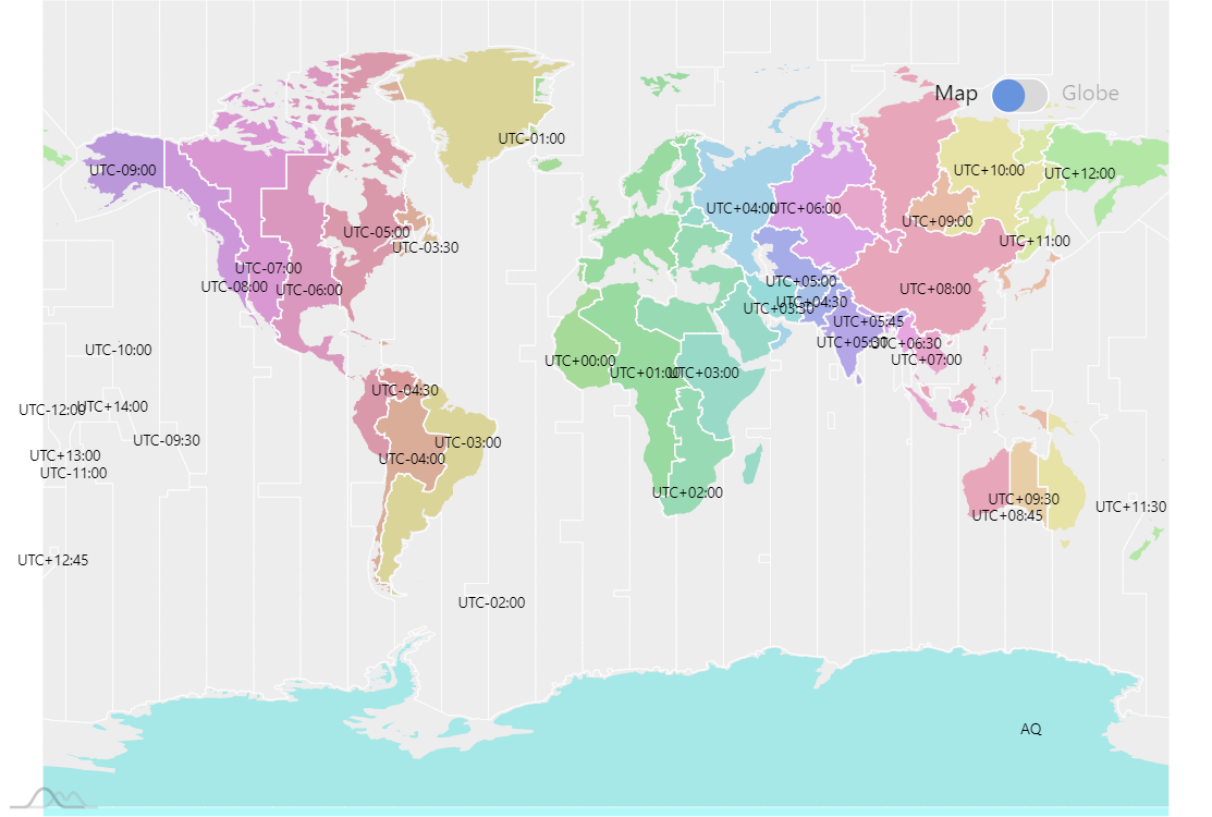 World time zone map - amCharts
